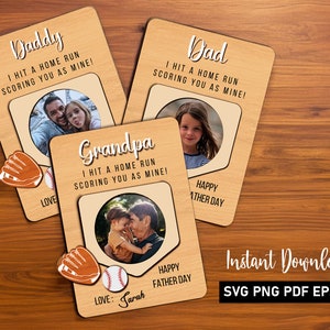 Marco de fotos con imán para papá SVG, Marco de regalo para el Día del Padre para el mejor papá, Regalo para el Día del Padre, Regalo para el abuelo, Marco de fotos SVG, Regalo para él