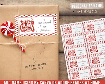 Santa Gift Labels Template, Printable Custom Christmas Labels, Gift Tags From Santa Claus, Christmas Gift Decor Label, Custom Labels SVG