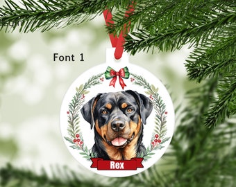 Rottweiler, Rott,  Dog Ornament, Personalized with your dogs name, Dog Lover Gift