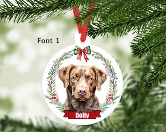 Chesapeake Bay Retriever, Chessie, Dog Ornament, Personalized with your dogs name, Dog Lover Gift