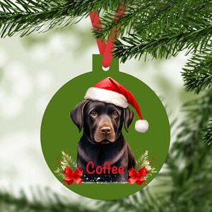 Chocolate Labrador Retriever, Lab, Dog Ornament, Personalized with your dogs name, Dog Lover Gift