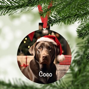 Chocolate Labrador Retriever, Lab, Dog Ornament, Personalized with your dogs name, Dog Lover Gift