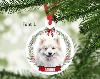 American Eskimo, Eskimo Dog, Dog Ornament, Personalized with your dogs name, Dog Lover Gift