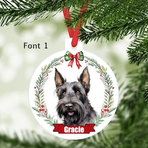 Scottish Terrier,  Scottie, Scottie Dog, Dog Ornament, Personalized with your dogs name, Dog Lover Gift
