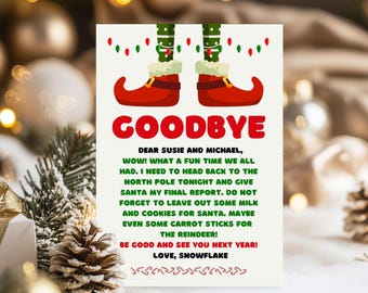 Editable Elf Goodbye Letter: Christmas Farewell Note (Digital Download)