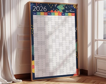 2026 Vertical Wall Calendar – Bold Maximalist Large Wall Planner, Printed Calendar Poster – 18x24, 24x36, 36x48
