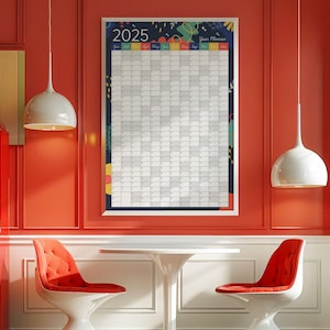 2025 Giant Wall Calendar | Bold Maximalist Vertical Planner | Vibrant Monthly Wall Calendar | Year at a Glance | 3 Sizes