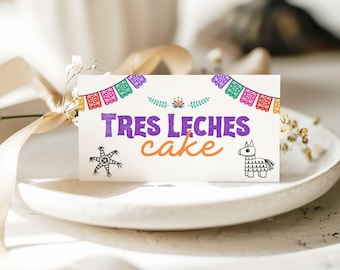 Editable Cinco de Mayo Place Cards: Fiesta Food Label Template (Instant Download)