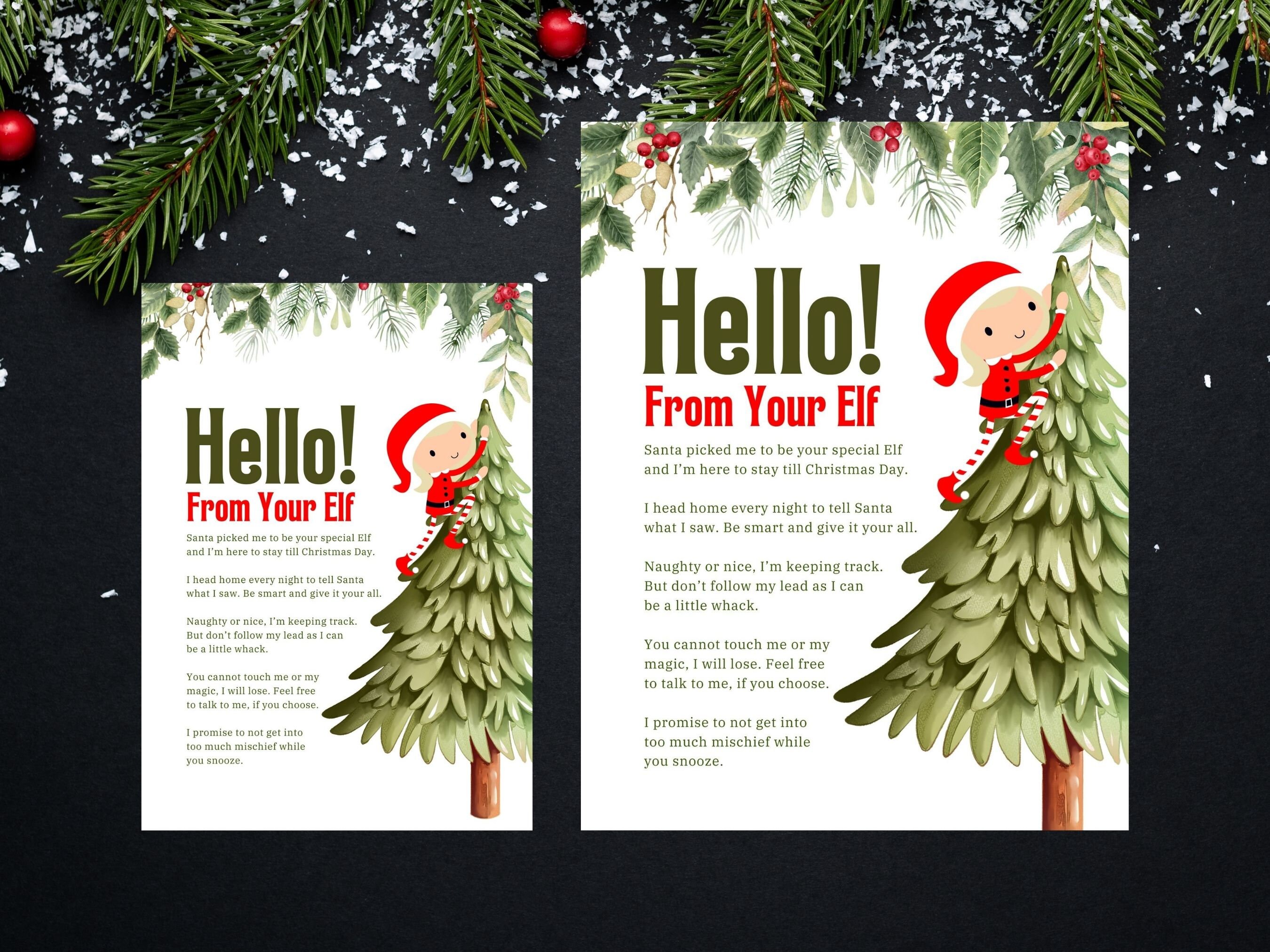 Elf Arrival & Goodbye Letter Kit: Printable Christmas Letters (digital ...