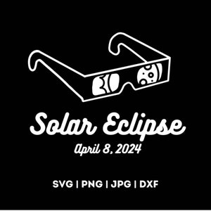 Total Solar Eclipse 2024 SVG: Sunglasses Logo (Digital Files)