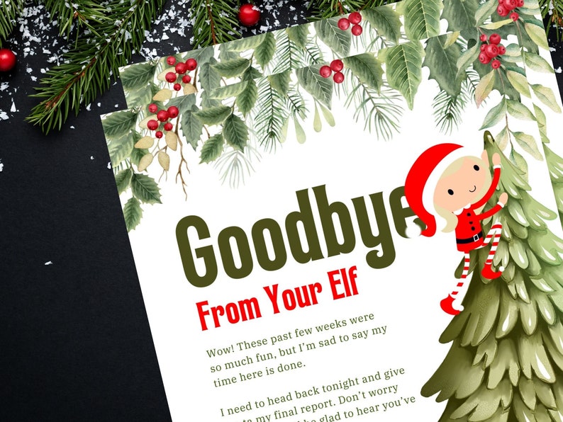 Elf Arrival & Goodbye Letter Kit: Printable Christmas Letters (digital ...