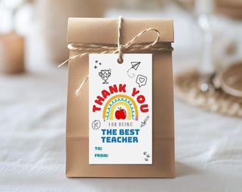 Etiquetas de agradecimiento para maestros: Tarjetas de agradecimiento imprimibles (descarga digital)