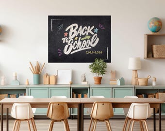 Letrero de regreso a clases imprimible: Diseño de pizarra (PDF)