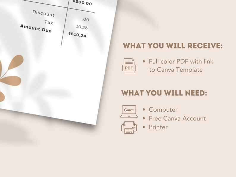 Editable Boho Invoice Template | Professional & Minimalist Design ...