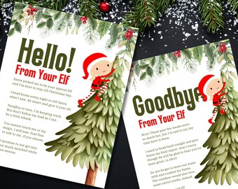 Kit de cartas de llegada y despedida de elfo: Cartas navideñas imprimibles (descarga digital)