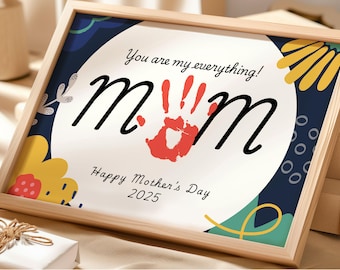 Mother's Day Handprint Art: DIY Gift for Mom (Digital Download)