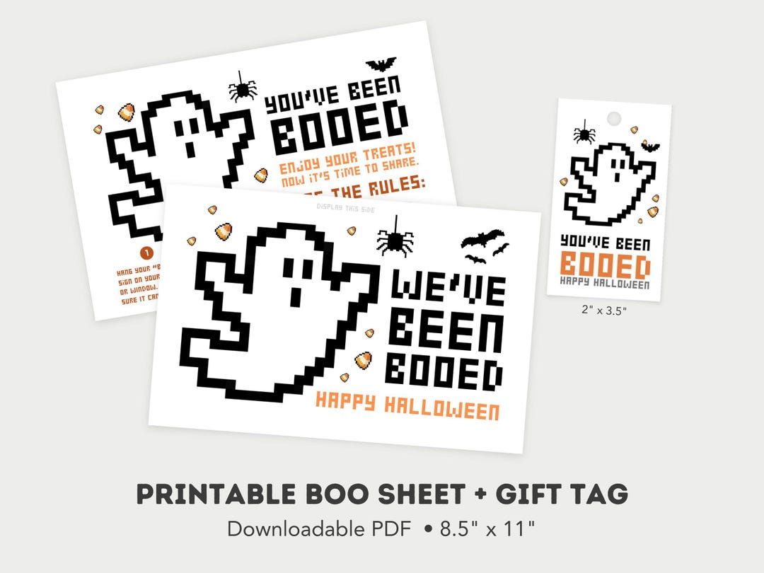 You've Been Booed Kit: Printable Halloween Game & Gift Tag (PDF) - Etsy