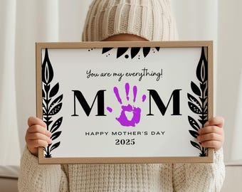 Personalized Mother's Day Handprint Art: DIY Keepsake (Digital Download)