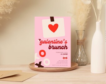 Galentine Invitation, Galentine's Day Card, Ladies Night Editable Template, Valentine's Day Card, Lunch Ladies, February 14th Party Invite