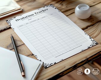 Paquete de seguimiento de fertilidad: Planificador de ovulación, menstruación y concepción (PDF digital)