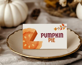 Custom Thanksgiving Table Tent Cards: Editable Food Labels (Digital Download)