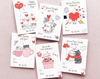 Tarjetas de San Valentín para gatos: Fiesta de gatitos perfecta en el aula (PDF)