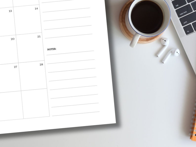 2024 Printable Desk Calendar, Minimalist Design, Digital Download, Hi ...