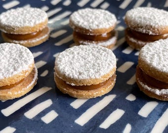 50 Mini Peruvian Cornstarch Alfajores Homemade Dulce de Leche Cookies