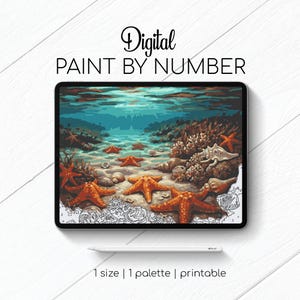 Under the Sea - Paint By Number for Procreate - Color By Numbers Digital Kit - Brain Yoga