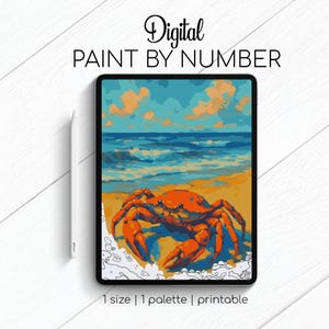 Crab - Paint By Number for Procreate - Color By Numbers Digital Kit - Brain Yoga