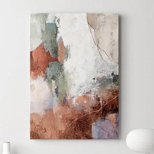 Print abstract orange | Terracotta printed painting | Green orange abstract poster | Green orange  art | Terracotta wall art | Orange brume