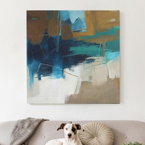 Abstract Teal Print | Teal Blue wall art | Abstract Teal Wall art | Original Green Blue Beige Print | Green abstract Artwork | Influence