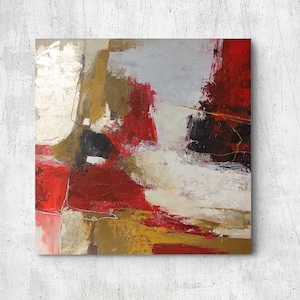 Print Red and Gold | Reddish and gold art work | Burgundy gold art | Red gold poster | Red abstract wall art | Huge burgundy art | Florid 2