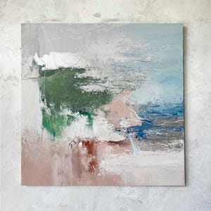 Print Blue Green Abstract | Green Blue Abstract printed painting | Blue Green Gray Wall Art | Abstract Green Blue Wall Art | Green Wave 3