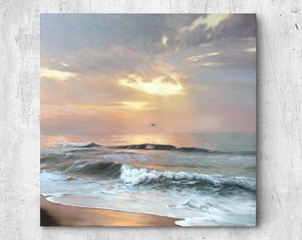 Print Landscape | Sunset oil poster | Landscaping printable art | Oil painting coast | Seascape print | Sea scape wall art | Seaside