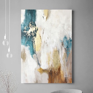 Print teal and gold | Teal abstract wall art | Teal and gold printable art | Teal and gold wall art | Teal abstract poster | Emerald Flow
