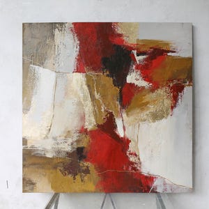 Print Red and Gold | Reddish and gold art work | Burgundy gold art | Red gold poster | Red abstract wall art | Huge burgundy wall art Florid