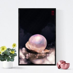 Resilience Reflected - Inspirational Pearl Artwork, Mental Wellness Printable, Large Format Healing Decor, Digital Download