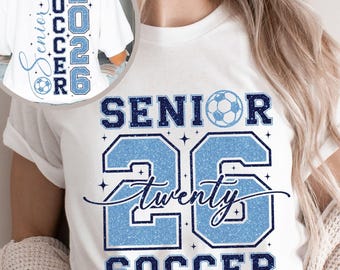Senior voetbal moeder 2026 shirt, glitter senior voetbal moeder shirt, voetbal moeder Tee, voetbal moeder shirt, voetbal moeder cadeau, aangepast voetbalshirt
