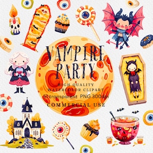 Vampire Clipart, Spooky Scrapbooking, Halloween Clipart, Spooky Clipart, Gothic Clipart, Vampire PNG Set, Digital Download Clipart.