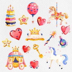 Watercolor Princess Clipart: Nursery Decor PNG (digital Download) - Etsy
