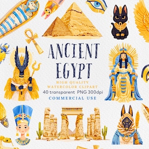 Ägypten Clip Art, altes Ägypten Clipart, Reise Clipart, ägyptische Clip Art, Pharao Pyramiden Clipart, Ägypten Grafik, kommerzielle Nutzung.