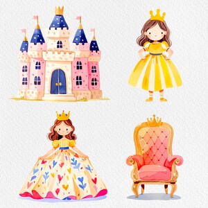Watercolor Princess Clipart: Nursery Decor PNG (digital Download) - Etsy
