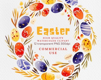 Watercolor Easter Clipart: Pastel Bunny Set (PNG Digital Download)