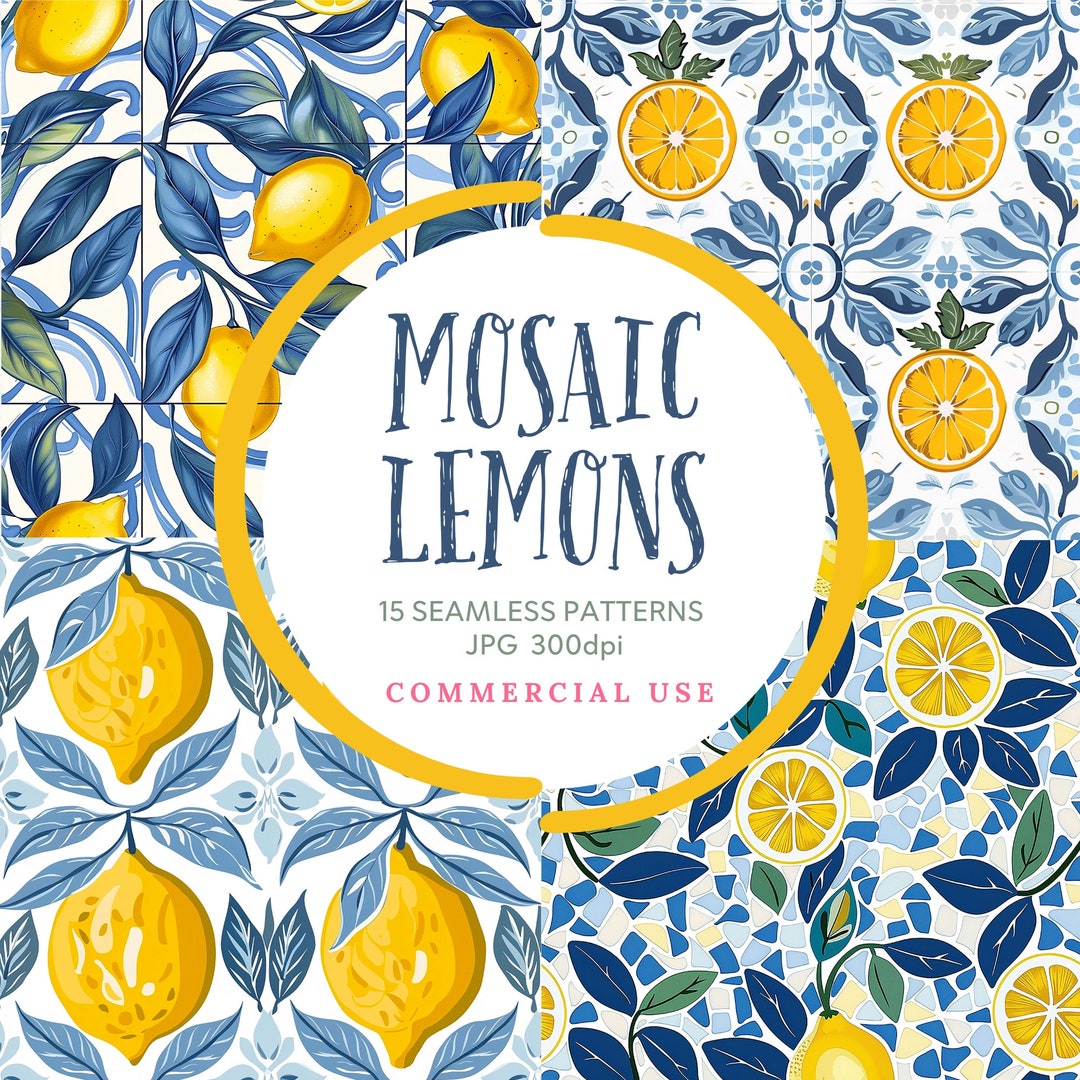 Bright Lemon Seamless Pattern: Summer Printable (commercial Use) - Etsy