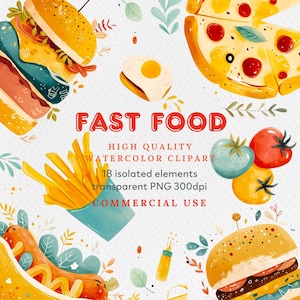 Kawaii Fast Food Clipart, Fast Food Clipart PNG, Burgers Clip Art, Cute Fast Food Clipart, Fast Food Icons, Pizza, Hot dog, Hamburger PNG.