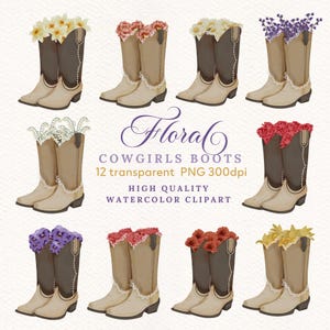 Boho Cowgirl Stiefel Clipart, Aquarell Cowgirl Stiefel, Cowgirl Hut Png, Western Stiefel Png, Cowgirl Stiefel Png, Blumen Stiefel Png