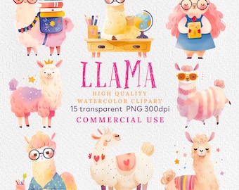 Lama Clipart Bundle: Fiesta Birthday PNG (Digital Download)