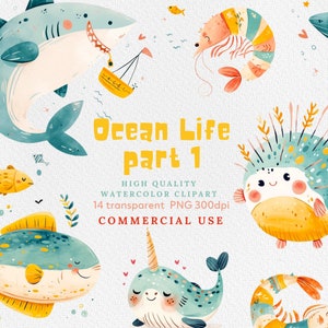 Clipart poisson coloré, poisson mignon Clipart, Clipart vie océanique, clipart animaux marins, poisson numérique, aquarelle poisson Clipart, Clipart poissons PNG