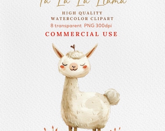 Lama Clipart, Lama Clipart Bundle, süßes Alpaka Clipart, Lama Geburtstag Clipart, Fiesta, bunt, dekoriertes Lama, Boho Lama, Lama PNG.